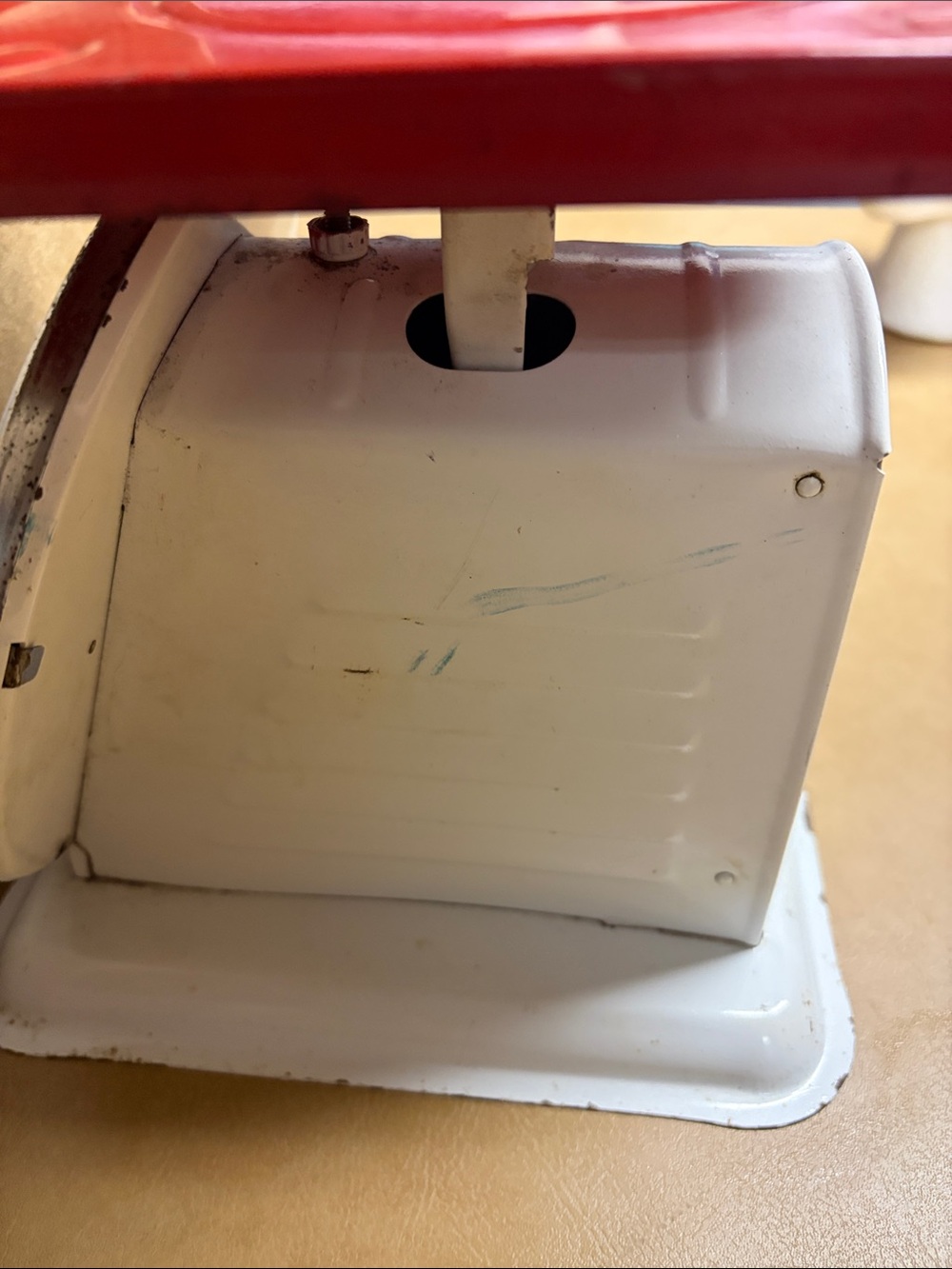 Vintage AMERICAN FAMILY SCALE White & Red KITCHEN SCALE up to 25 LBS - Picture 6 of 9
